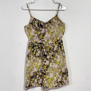 Madewell Sungarden Floral Silk Sleeveless Mini Dress